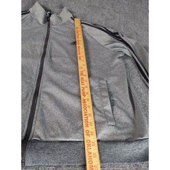 Adidas 3 Stripe Full Zip Tricot Tracktop Men Sz M Gray Black Pullover Athleisure - Picture 3 of 7